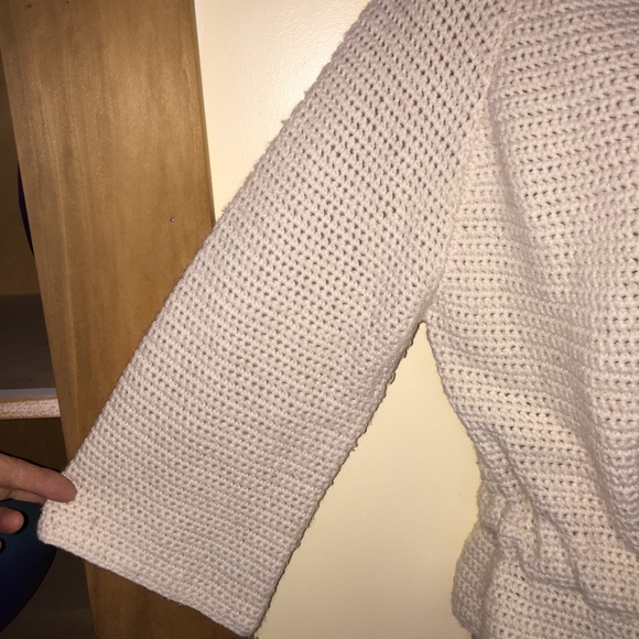 BOSTON DESIGN STUDIO crochet ivory 3/4 sl sweater - Picture 7 of 7